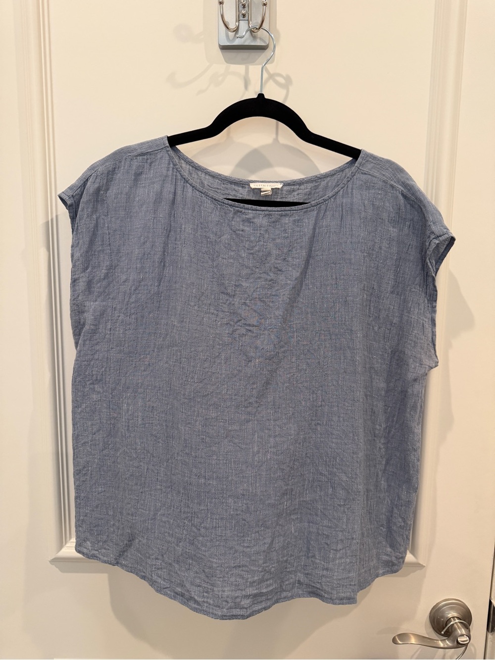 Eileen Fisher Sky Blue Linen Short-Sleeve/Pant Set